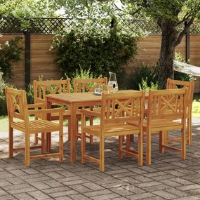 vidaXL Conjunto de Jantar de Jardim 7 Peças de Madeira Sólida de Acácia
