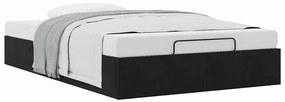 Ottoman Bed Frame Sem Colchão Preto 120x190 cm Veludo