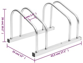 Suporte para 2 bicicletas aço galvanizado