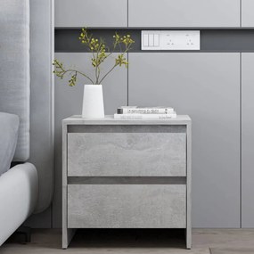 809853 vidaXL Mesa de cabeceira 45x34,5x44,5 cm aglomerado cinzento cimento