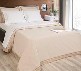 Branco / Branco - Jogo de lençóis C/ bordado 100% algodão percal 200 fios cor branco C/ branco: 1 lençol de baixo ajustavel 90x200+30 cm + 1 lençol de cima 180x290 cm + 1 fronha 50x70 cm fecha com pala interna