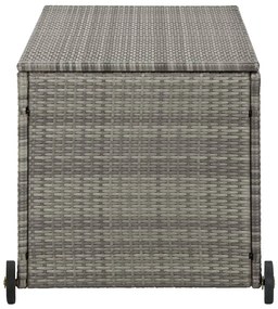 Caixa de arrumação p/ jardim 120x65x61 cm vime PE cinza-claro