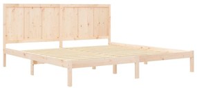 Cama sem colchão 200x200 cm madeira de pinho maciça
