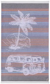 Toalha Pareo praia com franjas desenho jacquard 100x170 cm - Mundu