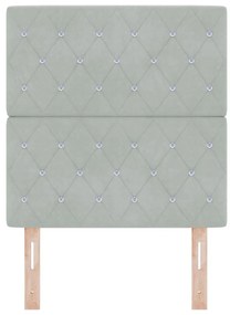 Cabeceira de LED em veludo cinza claro, 80 cm