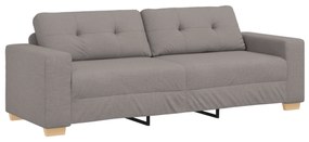 Conjunto de Sofá de 3 Peças com Almofadas em Tecido Taupe
