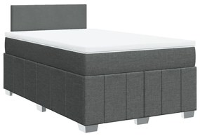 Cama boxspring com colchão 120x190 cm tecido cinzento-escuro