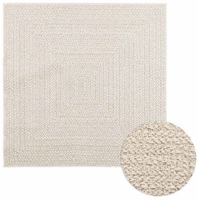 Tapete ZIZUR creme 120x120cm aspeto de juta interior e exterior