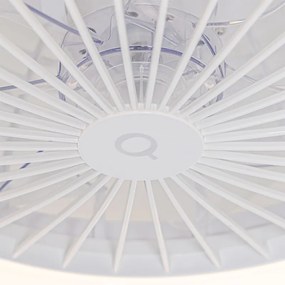 Ventilador de teto branco com LED com controle remoto - Emily Moderno