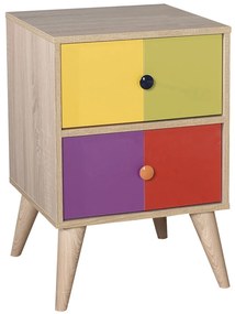 Mesa de Cabeceira "Arco-Íris" - Multicolor - 44x66x44cm - Design Moder