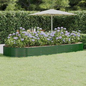 vidaXL Canteiro elevado jardim 373x140x36 cm aço galvanizado verde
