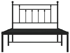 Estrutura de cama com cabeceira 107x203 cm metal preto