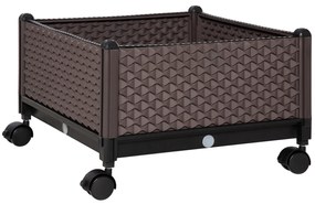 Floreira de Plástico com Rodas Floreira de Jardim com Orifícios de Dre