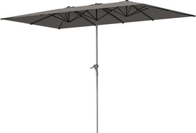 Outsunny Guarda-Sol Duplo 451x264 cm com Manivela Poliéster 200 g/m² Cinza Escuro | Aosom Portugal