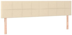 Cama box spring c/ colchão e LED 120x190 cm tecido cor creme