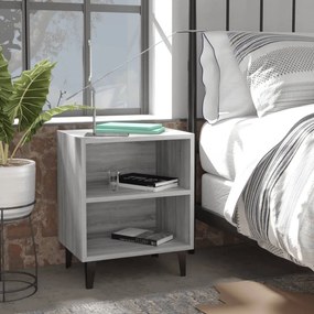 vidaXL Mesas de cabeceira c/ pernas em metal 2 pcs sonoma cinza