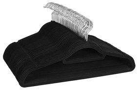 Cabides de veludo SONGMICS, conjunto de 20 cabides para roupas, antiderrapantes, com barra de gravata e gancho giratório de 360°, economizam espaço, 0,6 cm de espessura, 43,5 cm de comprimento, para vestidos e calças, preto CRF20B
