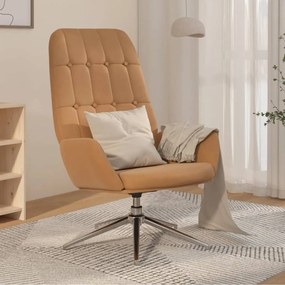 Cadeira de descanso camurça artificial cinza-acastanhado