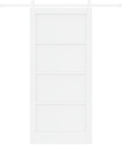 Porta Deslizante vidaXL com Conjunto de Ferragens Branca 93x202 cm Mad