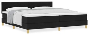Cama Box Spring com Colchão Preta 200x200 cm Tecido