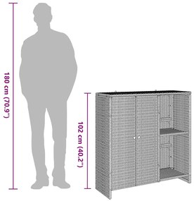 Armário de Armazenamento Castanho 100 x 36 x 102 cm de Rattan