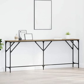 vidaXL Mesa de Consola Carvalho Artesanal 200x29x75 cm Madeira