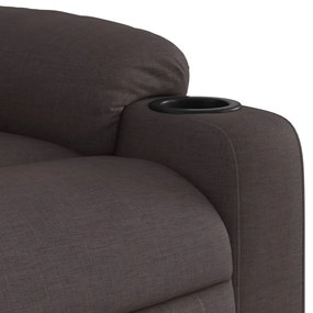 Poltrona de massagens reclinável tecido castanho-escuro