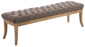 Banco Ramses em tecido com estrutura em antigo claro 46 x 150 x 38 cm Castanho acinzentado