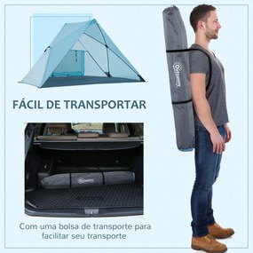 Outsunny Tenda de Praia Dobrável para 2-3 Pessoas Anti UV 50+ Tenda Po