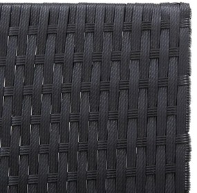 3 pcs conjunto lounge para jardim vime PE e acácia maciça