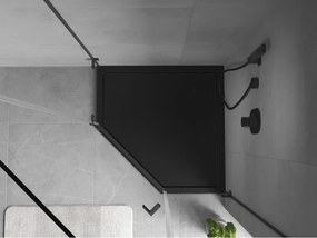Mexen Flow base de duche pentagonal slim 80 x 80 cm, preto mate - 46P708080