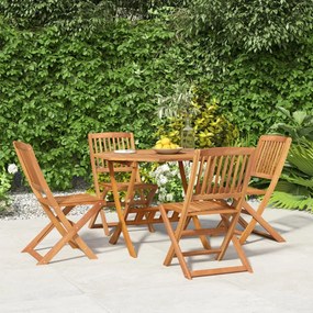Conjunto de jantar p/ jardim 5 pcs madeira de acácia maciça
