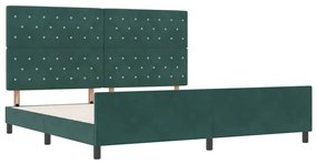 Cama vidaXL Verde Escuro 200x200 cm Veludo