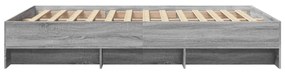 Estrutura de cama 135x190 cm derivados de madeira cinza sonoma