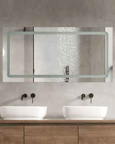 Espelho de parede prateado com iluminação LED 120 x 60 cm BENOUVILLE Beliani