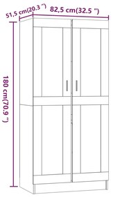 Roupeiro Olhão de 180 cm - Nogueira - Design Moderno