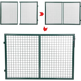 Portão Jardim duplo 310 x 6 x 150 cm aço galvanizado Verde