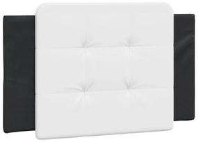 Cama com colchão 80x200 cm couro artificial preto e branco