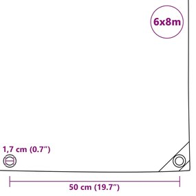 Lona 650 g/m² 6x8 m verde