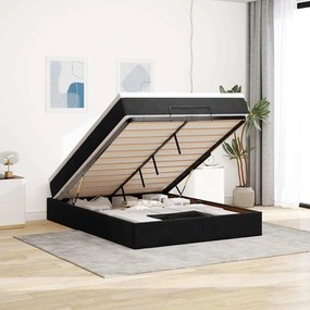 vidaXL Estrutura de cama otomana com colchão 140x190 cm veludo preto
