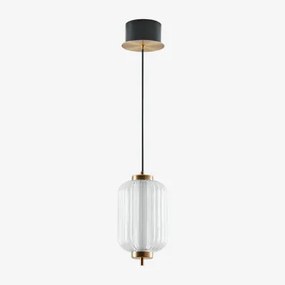 Lâmpada De Teto Pendente Led Em Ferro Com 1 Bola De Cristal Necsar B & Dourado - Sklum