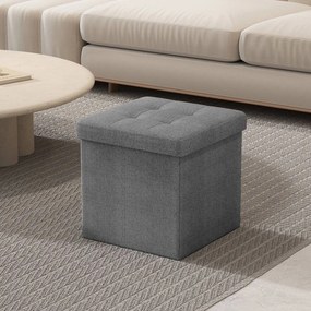 Banco com espaço de arrumação 30 x 30 x 30 cm cinzento claro