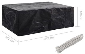 Capa para mobiliário de jardim com 8 ilhós 242x162x100 cm