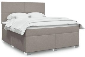 vidaXL Cama com molas/colchão 180x200 cm tecido castanho-acinzentado
