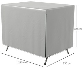 Capa Protetora para Baloiço de Jardim de 3 Lugares 215x155x150 cm Cobertura para Móveis de Exterior Cinzento Claro