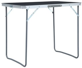 48171 vidaXL Mesa de campismo dobrável com estrutura metal 80x60 cm cinzento