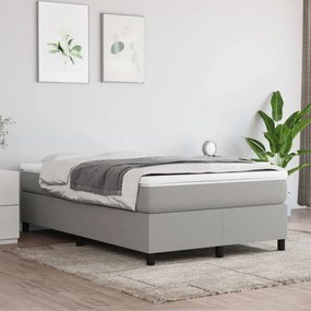 Estrutura de cama com molas 120x200 cm tecido cinza-claro