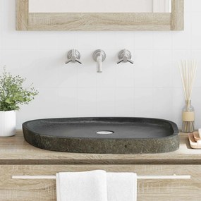 vidaXL Lavabo Cinzento-claro (46-52) x (35-40) x 15 cm Pedra de Rio