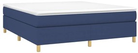 Cama com molas/colchão 180x200 cm tecido azul