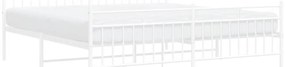 Estrutura de cama com cabeceira e pés 183x213 cm metal branco